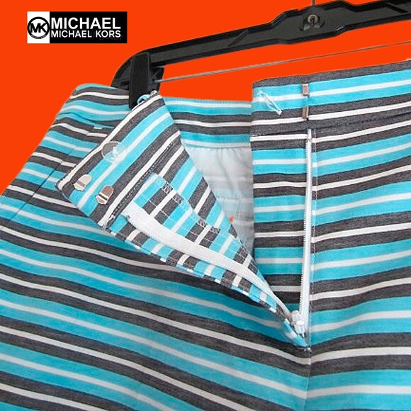 MICHAEL Michael Kors NEW Coastal PEACOCK Stripe Mini Short 12 - Picture 4 of 11